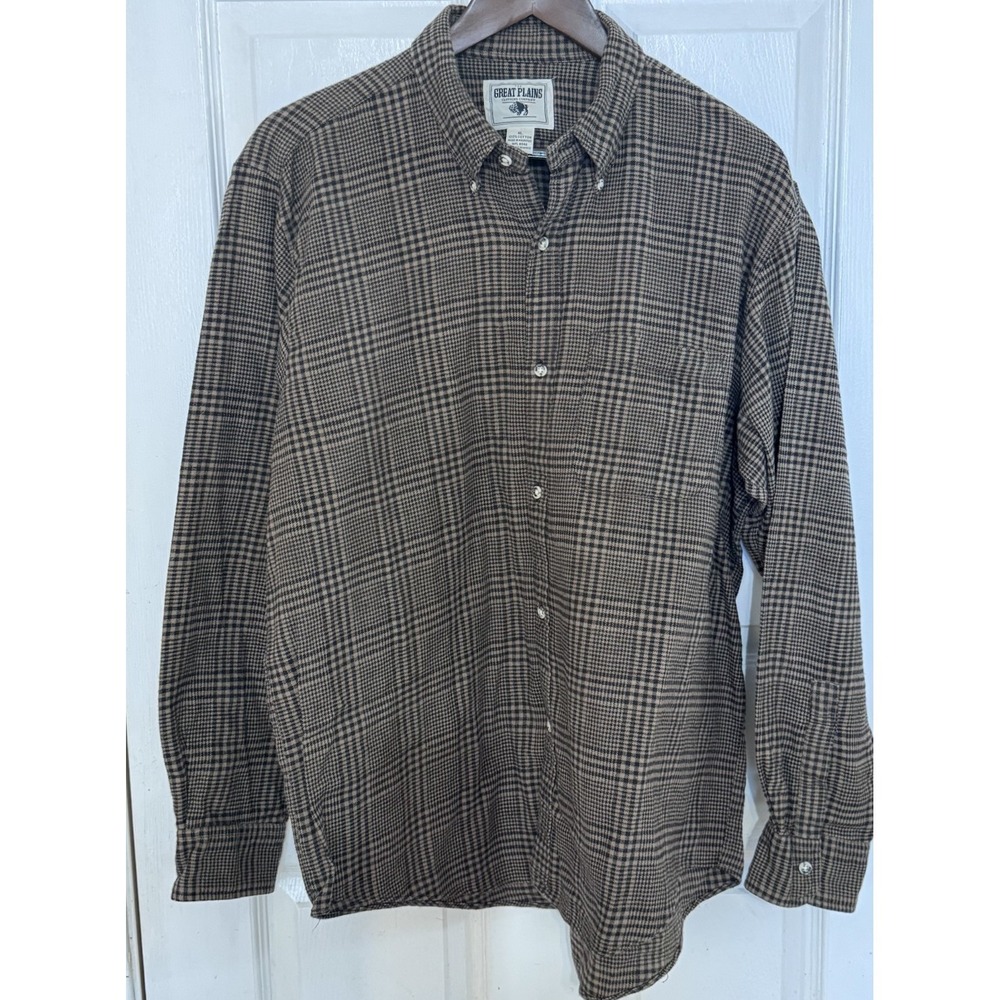 Vtg The Great Plains Clothing Co Flannel Plaid Shirt Grunge Chores‎ Mens XL